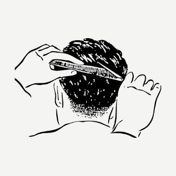 Hands cutting man's hair drawing, | Free PSD - rawpixel