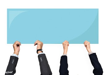 Hands holding a blue rectangle cardboard | Free stock psd mockup - 536770