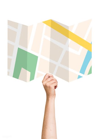 Hands holding a map cardboard prop | Free stock psd mockup - 526457