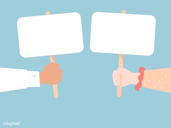 Hands holding blank protest board | Free stock vector - 439632