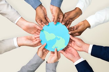 Hands holding earth CSR business campaign | Free stock photo | High Resolution image