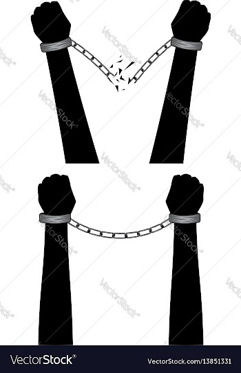 Hands in chains vector image