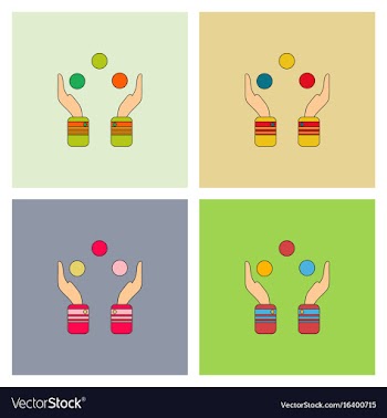 Hands juggling with balls collection vector image