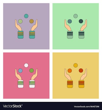 Hands juggling with balls collection vector image