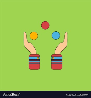 Hands juggling with balls vector image