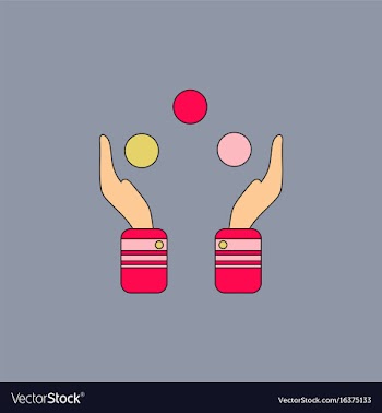 Hands juggling with balls vector image