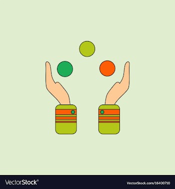 Hands juggling with balls vector image