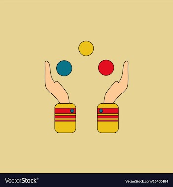 Hands juggling with balls vector image