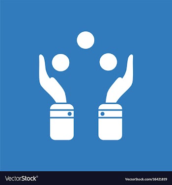 Hands juggling with balls vector image