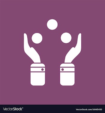 Hands juggling with balls vector image