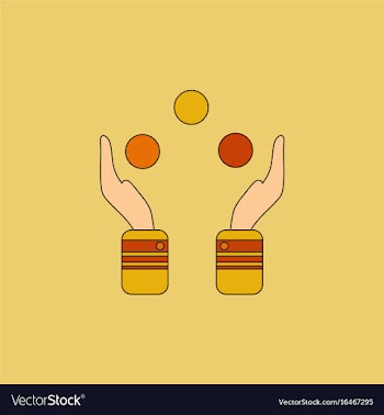 Hands juggling with balls vector image