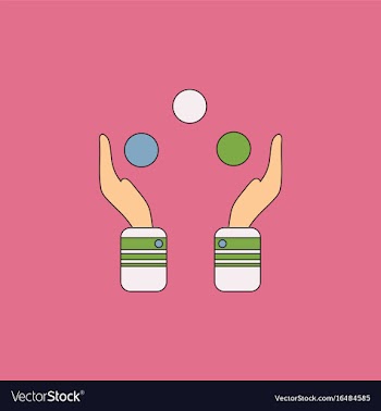 Hands juggling with balls vector image