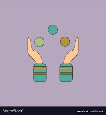 Hands juggling with balls vector image