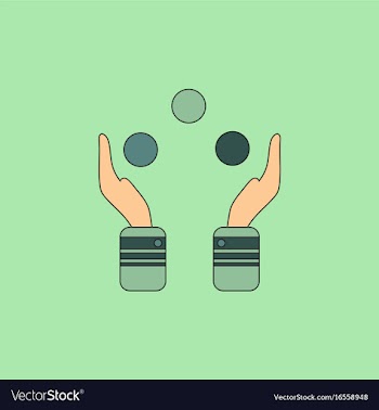 Hands juggling with balls vector image