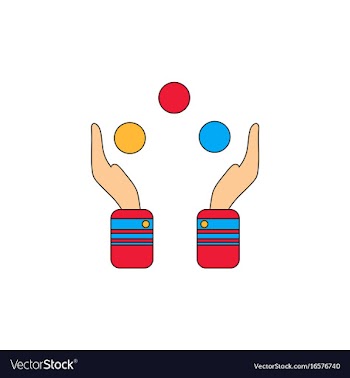 Hands juggling with balls vector image