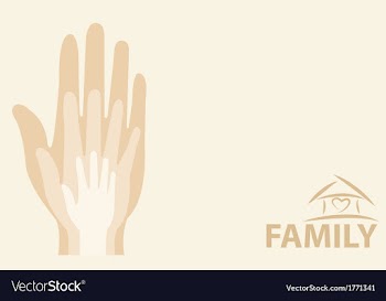  					Hands of the family vector image														