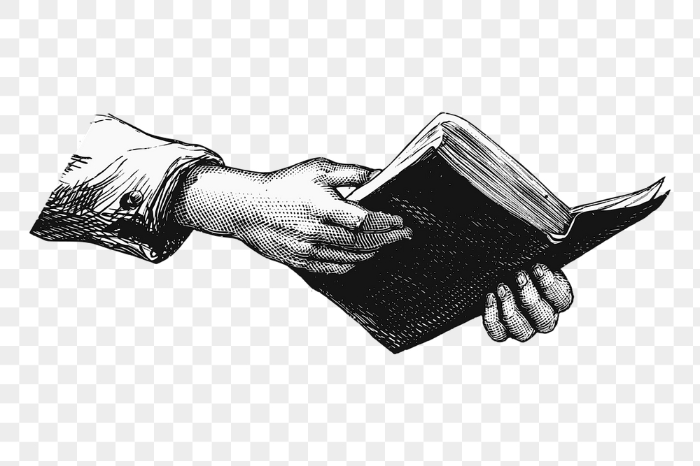 Hands png holding book sticker, | Free PNG - rawpixel