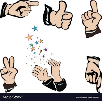 Hands pointing vector image