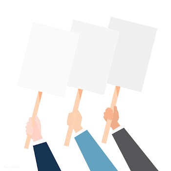 Hands showing blank protest board | Free stock vector - 439629