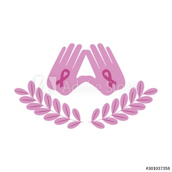 hands stop of the fight cancer against breast design