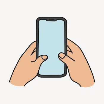 Hands texting on phone clipart, | Free Vector Illustration - rawpixel