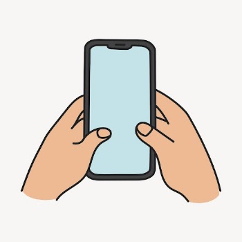 Hands texting on phone sticker, | Free PSD Illustration - rawpixel