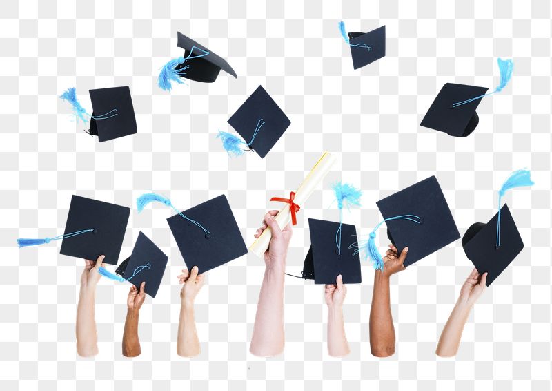 Hands throwing png graduation hats | Free PNG - rawpixel
