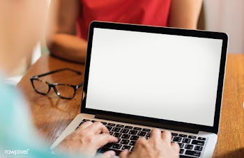 Hands typing on the laptop keyboard | Free stock psd mockup - 681
