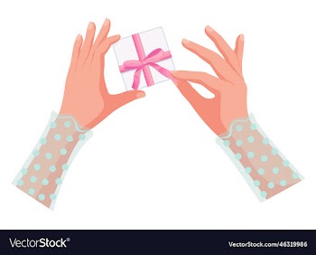 hands with a box with a bow