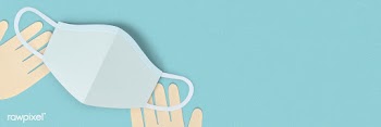 Hands with a face mask on a blue background social banner illustration | Free  photo - 2308206