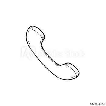 Handset of old telephone hand drawn outline doodle icon