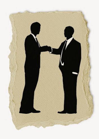Handshake, businessmen silhouette ripped paper, | Free PSD - rawpixel