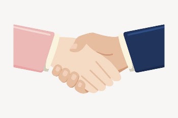Handshake collage element, cute cartoon | Free Vector Illustration - rawpixel