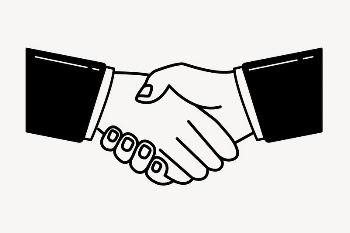 Handshake doodle clipart, cute black | Free PSD Illustration - rawpixel