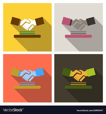 Handshake icon shake hands agreement good deal vector image
