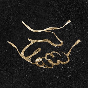Handshake sticker, gold aesthetic illustration | Free PSD Illustration - rawpixel