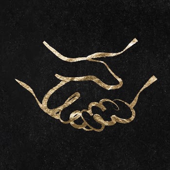 Handshake sticker, gold aesthetic illustration | Free Vector Illustration - rawpixel