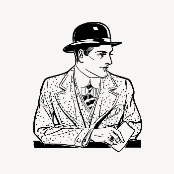 Handsome man collage element, drawing | Free Vector Illustration - rawpixel