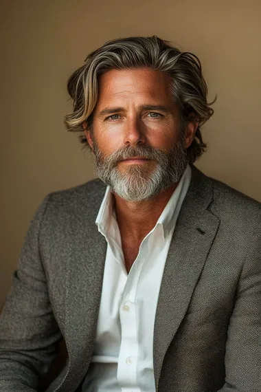 Handsome Mature Man in Stylish Attire