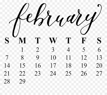 Handwriting Calligraphy February Calendar - 12 February 