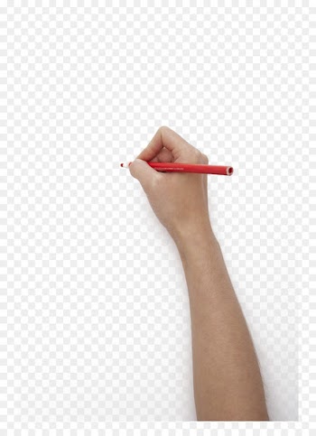 Handwriting Pencil - Holding a red pencil to write 