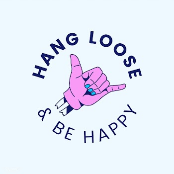 Hang loose and be happy badge design vector | Free stock vector - 517012