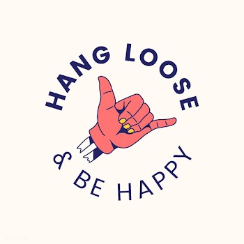 Hang loose and be happy badge design vector | Free stock vector - 517024