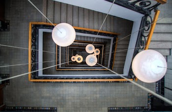 Hanging Ball Lamp Turned on