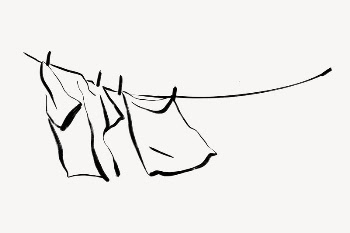 Hanging clothes collage element, drawing | Free Photo - rawpixel