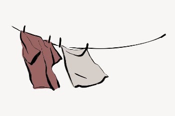 Hanging clothes collage element, drawing | Free Photo - rawpixel