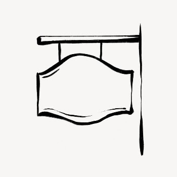 Hanging sign clipart, drawing illustration | Free Photo - rawpixel