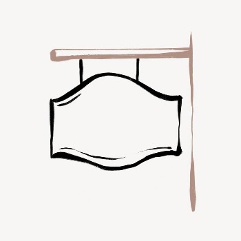 Hanging sign clipart, drawing illustration | Free Photo - rawpixel