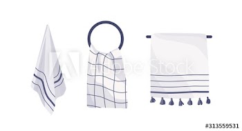 Hanging towels collection vector illustration