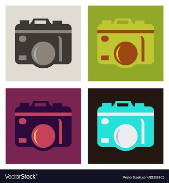 Hanging vintage camera vector image